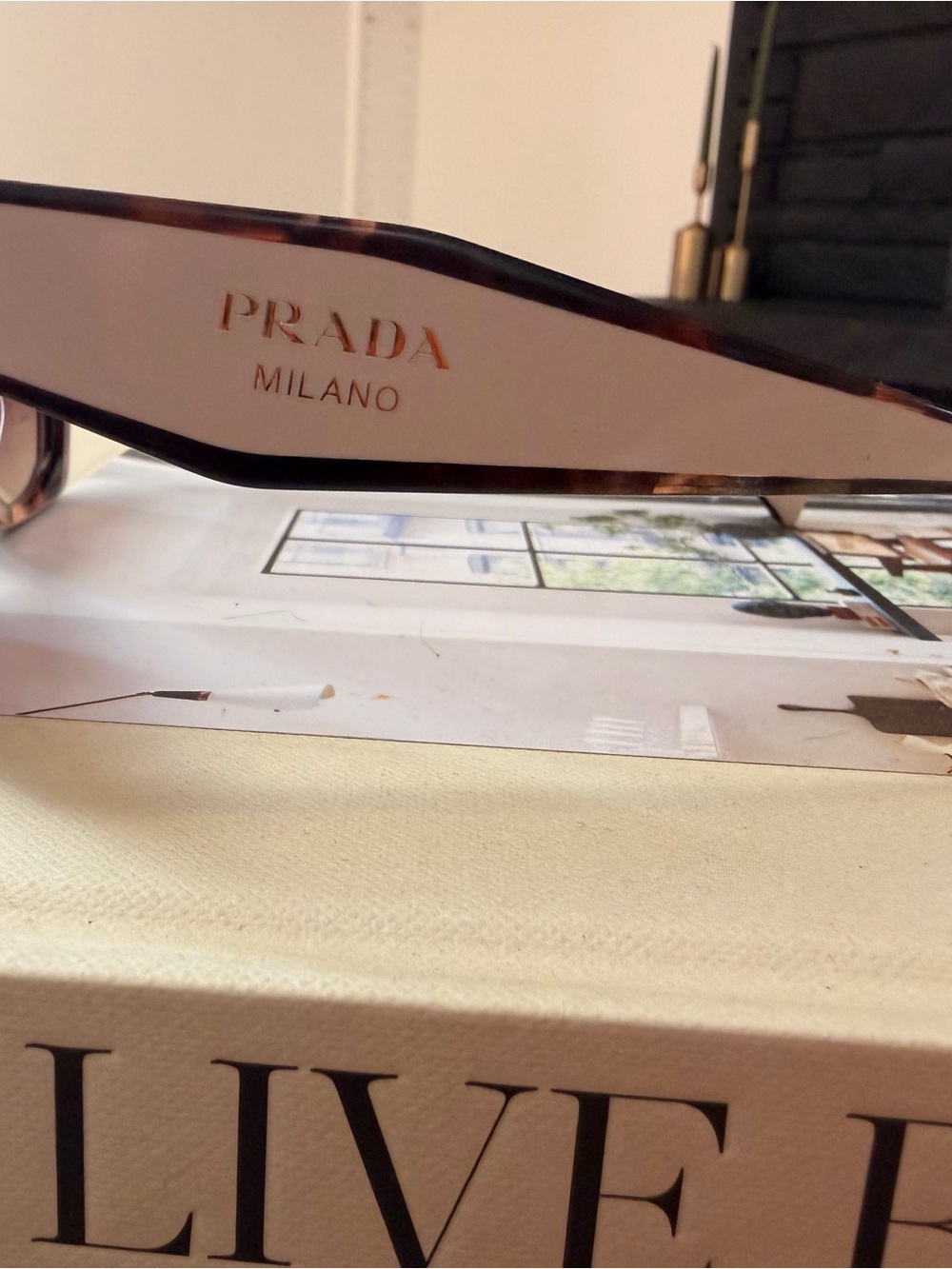 Prada Women’s Tortoiseshell and Beige Sunglasses - Brown Gradient Lenses - Picture 10 of 15